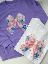 Load image into Gallery viewer, Stitch Bow Valentines Kids Sweatshirt
