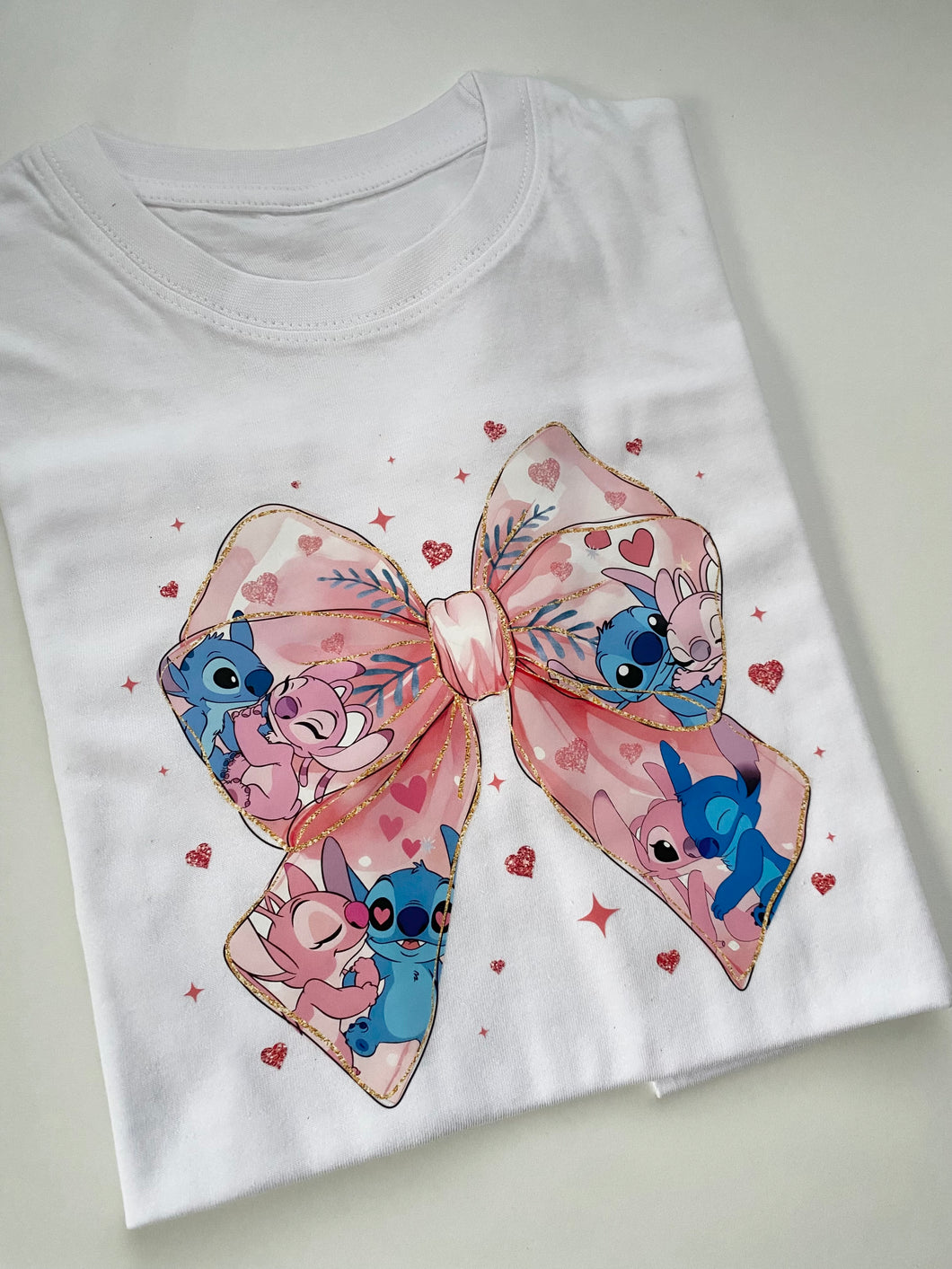 Stitch Bow Valentines T Shirt